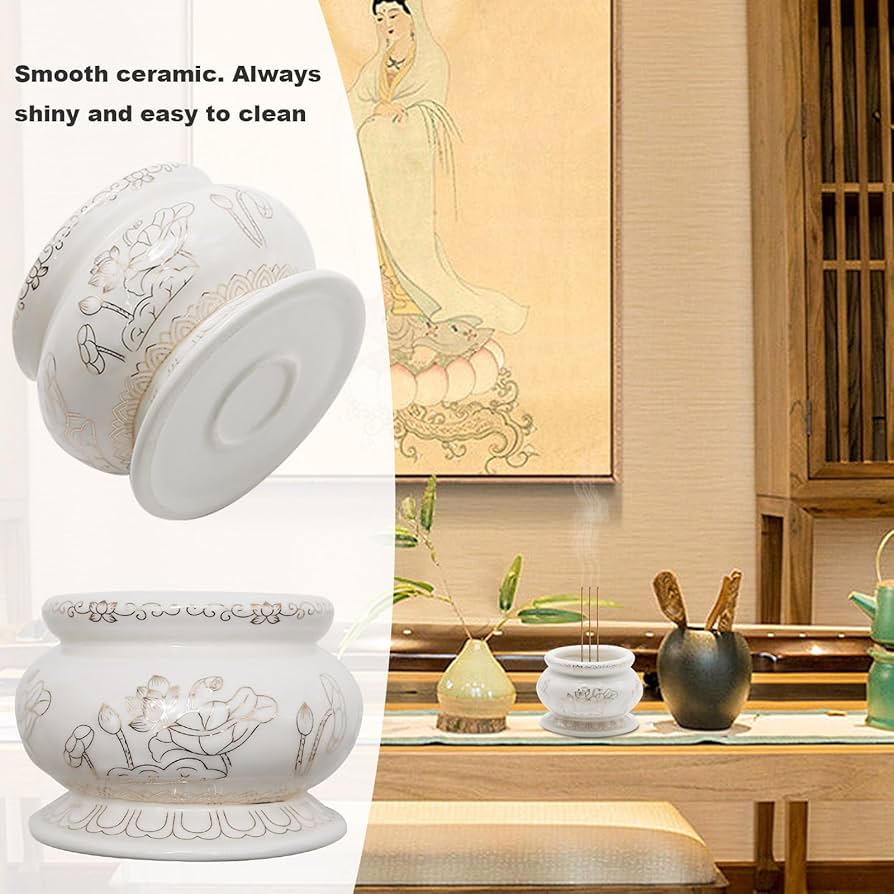 小物 Richardson Ceramic Incense Burner White White Ceramic Incense Holder | Handcrafted Ceramic Incense